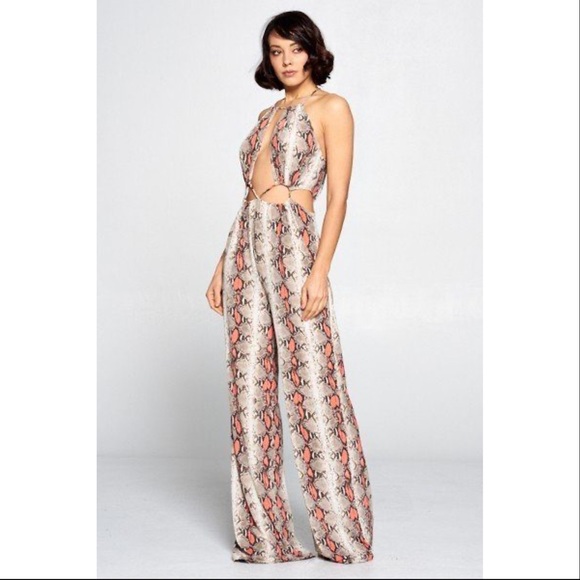 Taupe/Orange Romper - Picture 3 of 6